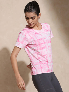 Shibori Wicking Tee Pink