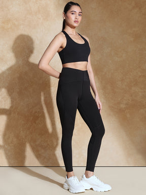 Traq Crossback Bra & Contour Shaper Leggings Black