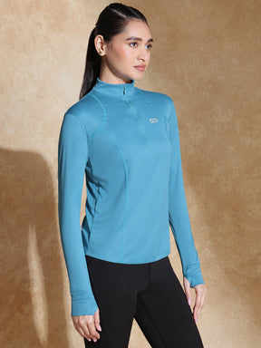 Shop-Women's Ath Runner Zip Neck Port Blue