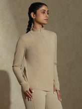 Shop-Women's Ath Runner Zip Neck Almond Beige