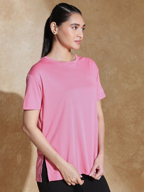 Shop-FlowFit Oversized Tee Coral Pink