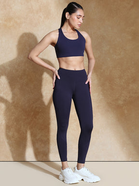 Traq Crossback Bra & Aura Leggings Navy