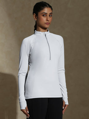 Shop-TraqRun Half-Zip tee Lunar Grey