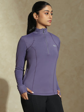 Shop-Women's Ath Runner Zip Neck Purple Cadet
