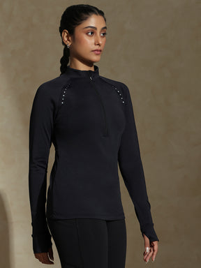 Shop-TraqRun Half-Zip tee Black