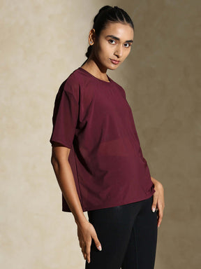 Traq Mesh Tee Plum