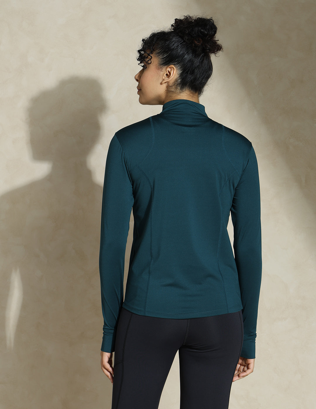 Shop-Women's Ath Runner Zip Neck Deep Teal