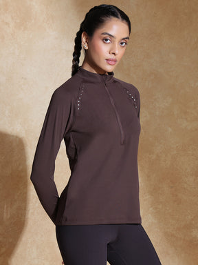 Shop-TraqRun Half-Zip Tee Java