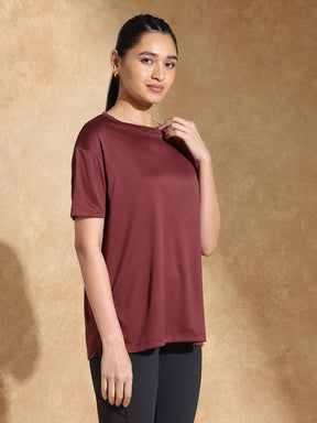 FlowFit Oversized Tee Plum Wine