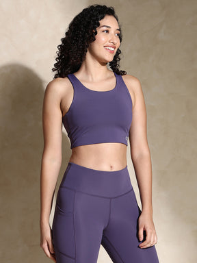 Shop-High Impact Action Bra With Clasp Purple Cadet