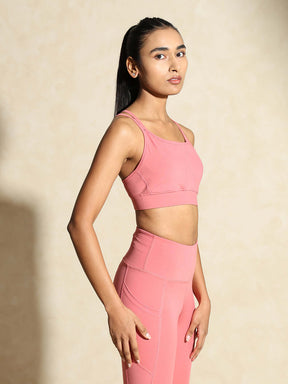 Shop-Peony Pink Yoga Strap Back Bra & Aura Leggings