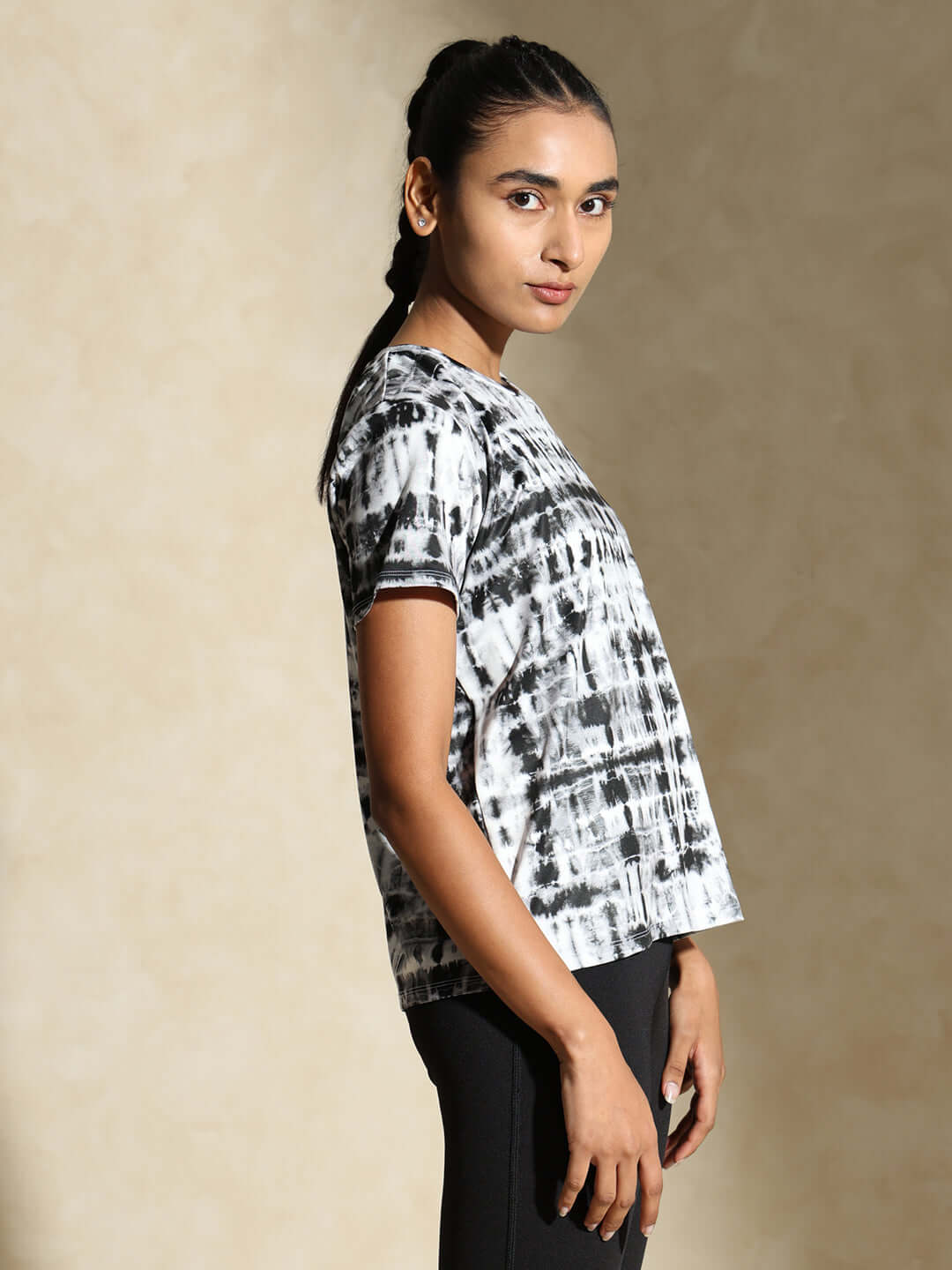 Shibori Wicking Tee Black