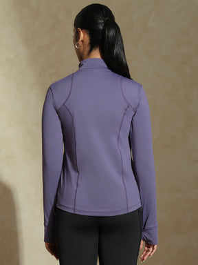 Shop-Women's Ath Runner Zip Neck Purple Cadet