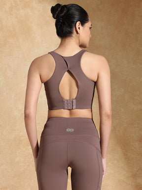 Shop-High Impact Action Bra With Clasp Mocha Muse
