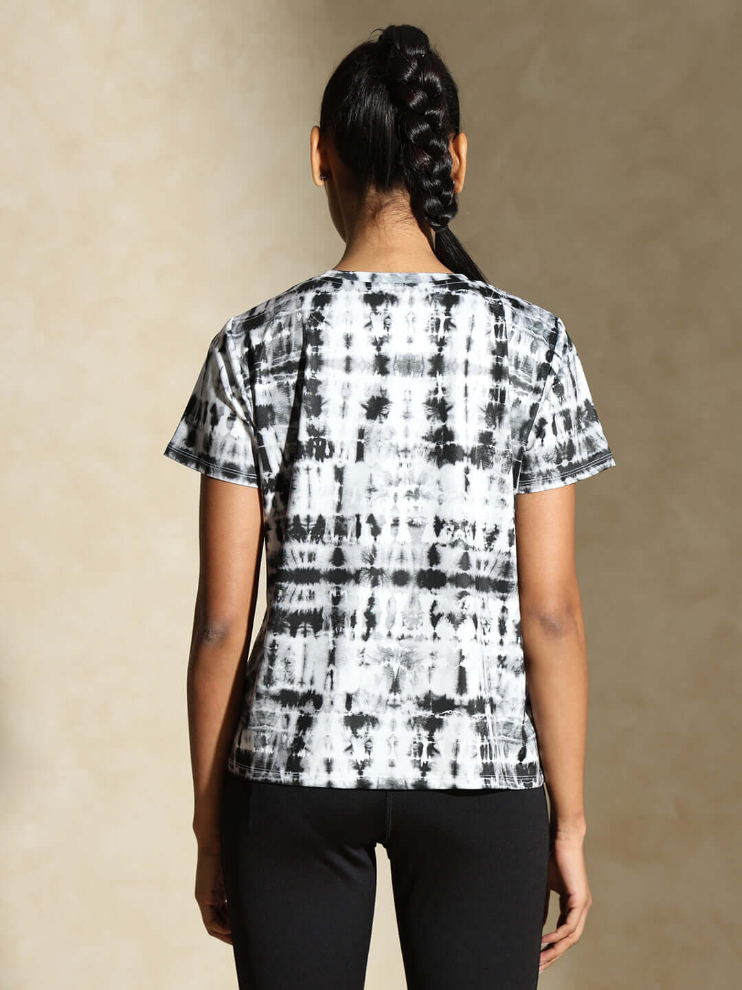 Shibori Wicking Tee Black