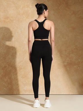 CottonFlex Sports Bra & Leggings Black