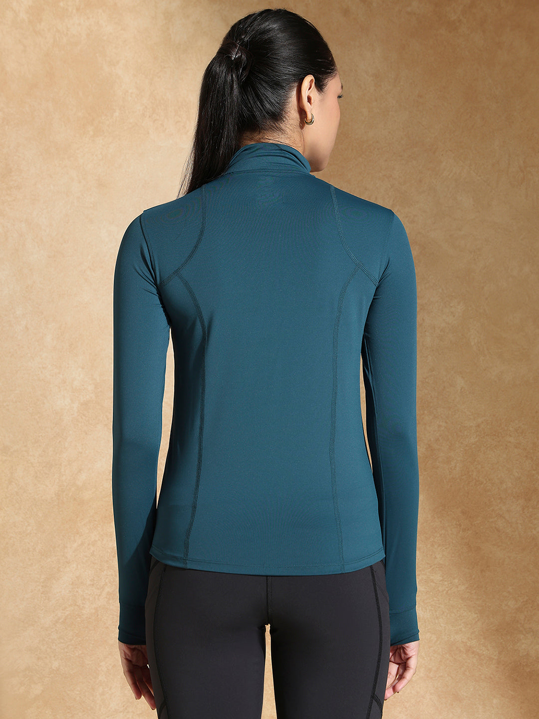Shop-Women's Ath Runner Zip Neck Deep Teal