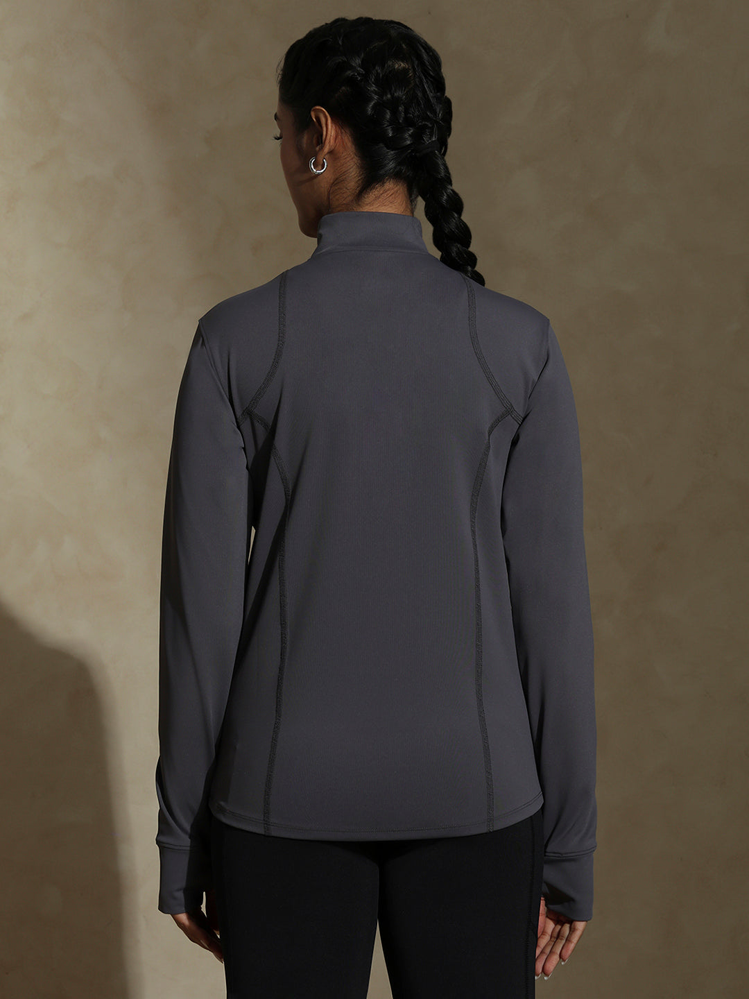 Shop-Women's Ath Runner Zip Neck Slate Grey