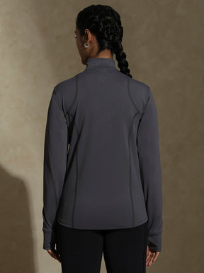 Shop-Women's Ath Runner Zip Neck Slate Grey
