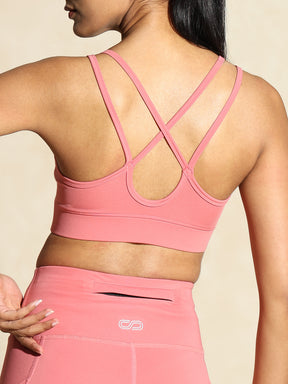 Yoga Strap Back Bra Peony Pink
