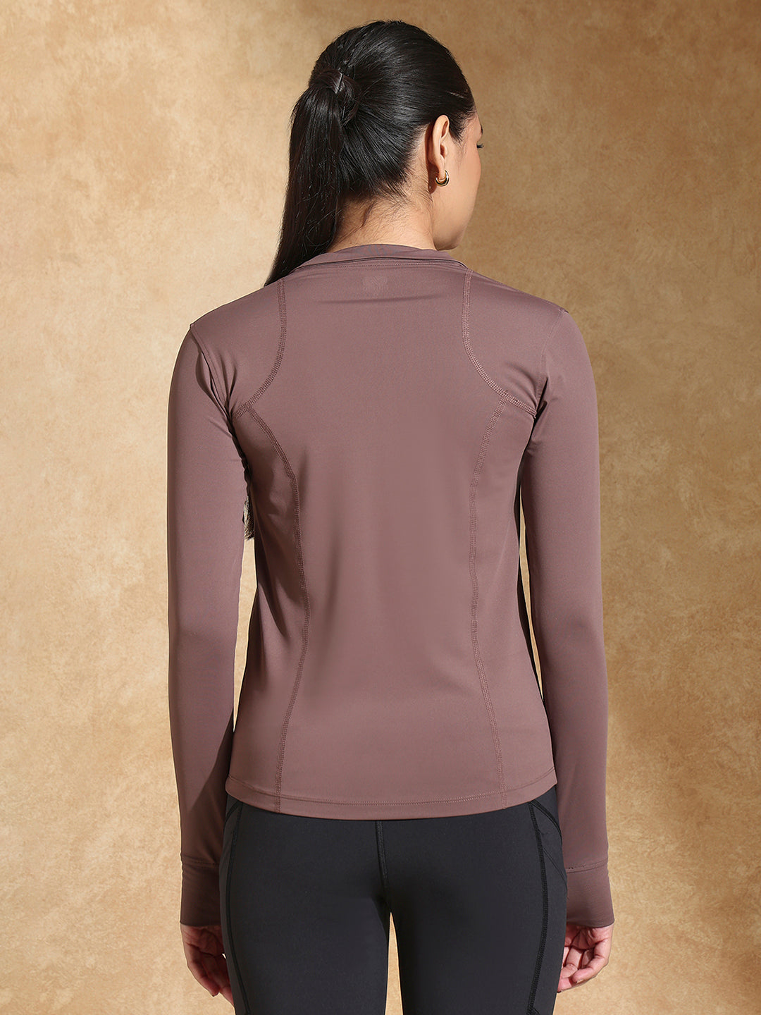 Shop-Women's Ath Runner Zip Neck Mocha Muse