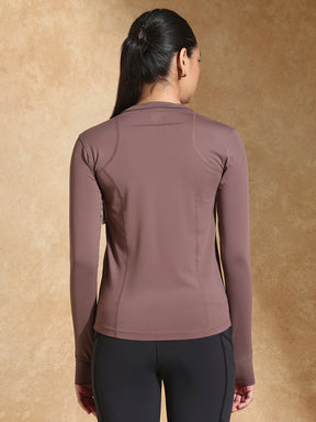 Shop-Women's Ath Runner Zip Neck Mocha Muse
