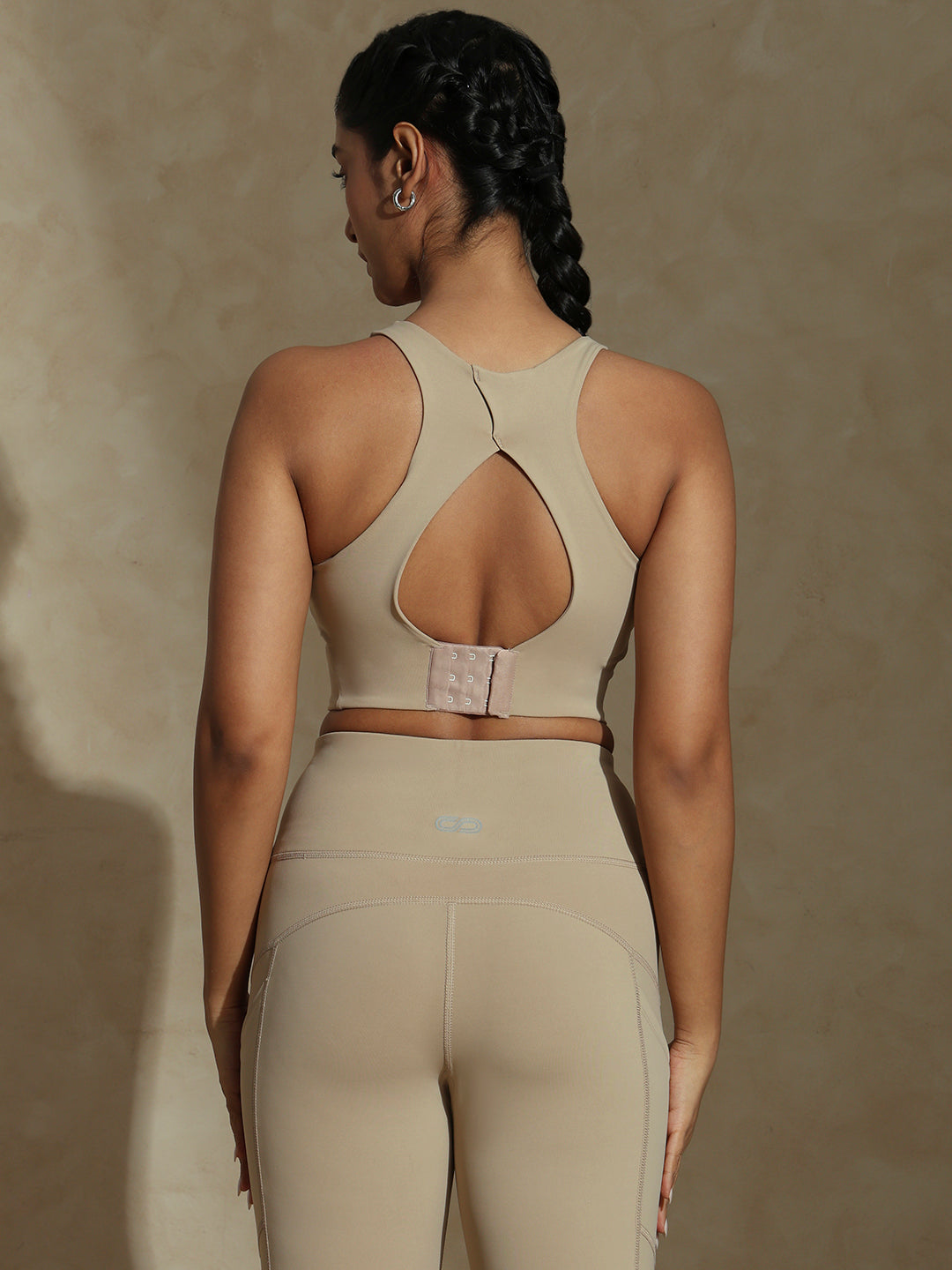 Shop-High Impact Action Bra With Clasp Almond Beige