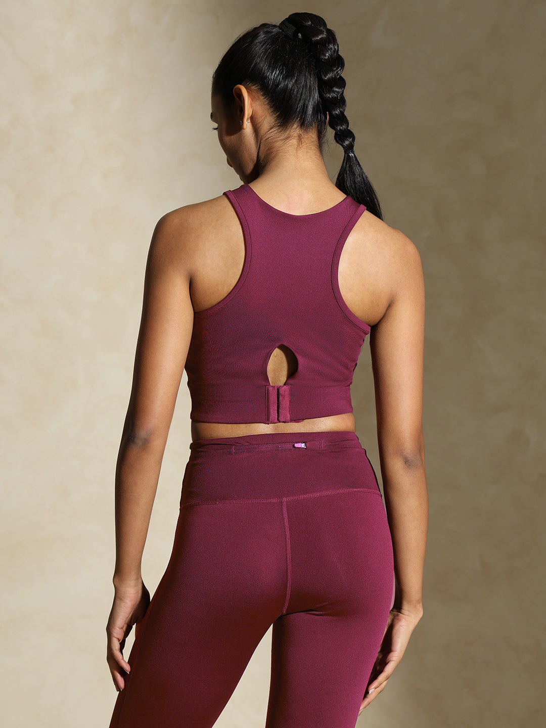Shop-Keyhole Back Sports bra with Clasp Berry Kiss