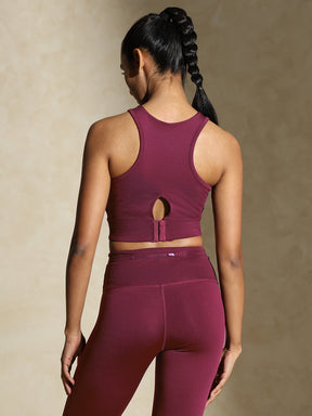 Shop-Keyhole Back Sports bra with Clasp Berry Kiss