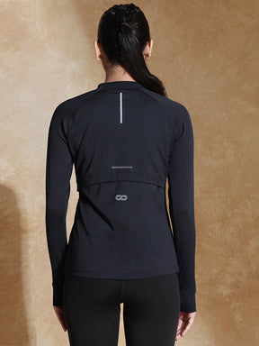 Shop-TraqRun Half-Zip Tee Black