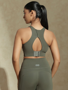 Shop-High Impact Action Bra With ClaspTerra Olive