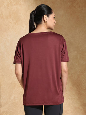 FlowFit Oversized Tee Plum Wine