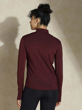 Women's Ath Runner Zip Neck Plum