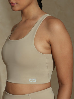 Shop-High Impact Action Bra With Clasp Almond Beige