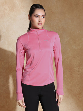 Shop-Women's Ath Runner Zip Neck Coral Pink