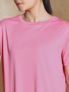Shop-FlowFit Oversized Tee Coral Pink