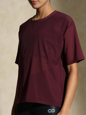 Traq Mesh Tee Plum