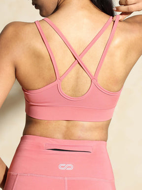 Shop-Peony Pink Yoga Strap Back Bra & Aura Leggings