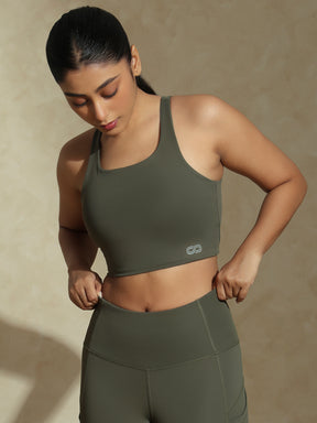 Shop-High Impact Action Bra With ClaspTerra Olive