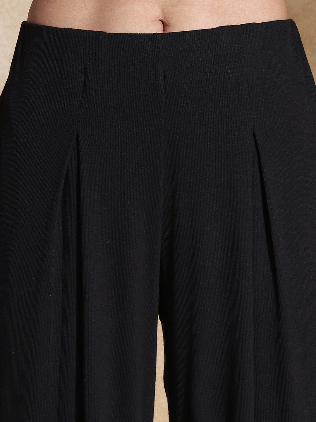 TraqSoft Rib Pleated Pants Black
