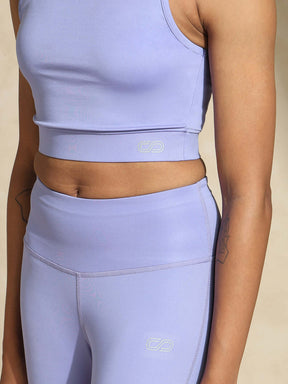 Padded Cross Back Crop Top Periwinkle