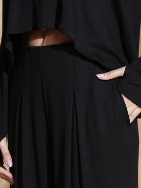 TraqSoft Rib Long Sleeve Tee Black
