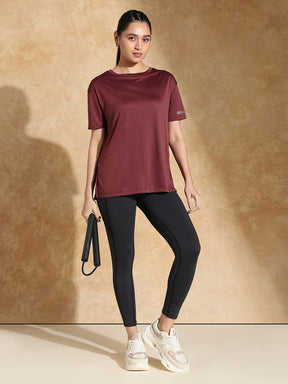 FlowFit Oversized Tee Plum Wine