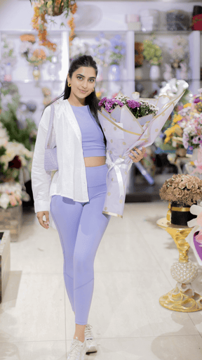 Periwinkle Crossback Crop Top & 7/8 Leggings