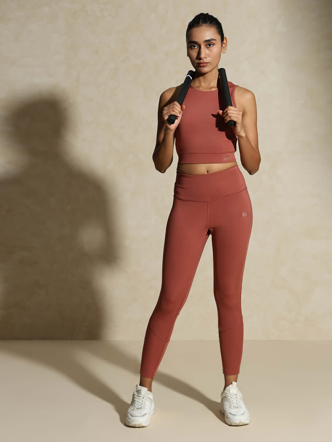 Marsala Padded Cross Back Crop Top and 7/8 Leggings