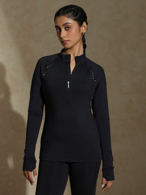 Shop-TraqRun Half-Zip tee Black