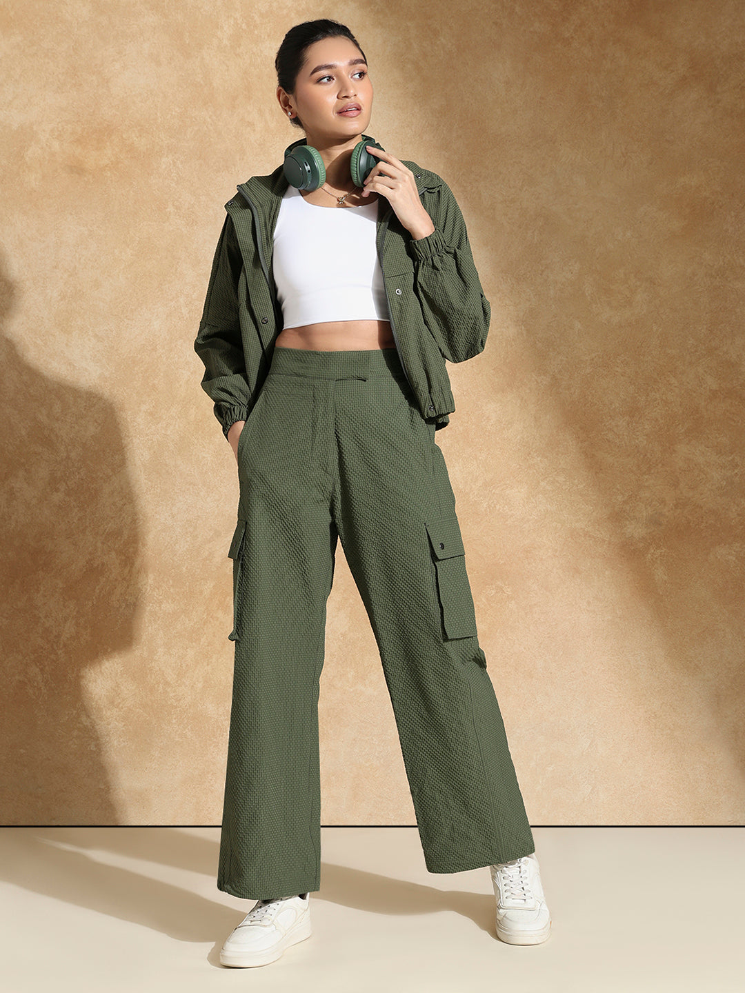 TraqPace Jacket & Cargo Pants Camo Green