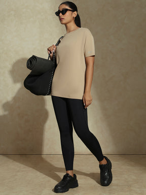 Shop-FlowFit Oversized Tee Almond Beige