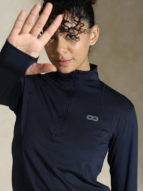 Women's Ath Runner Zip Neck Navy