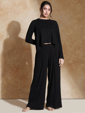 TraqSoft Rib Pleated Pants Black